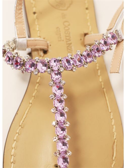 Lilac jewel flat sandals Da Costanzo | PIETREESWAROVSKILILLA